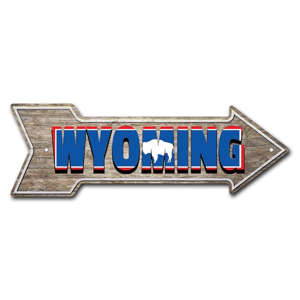 Signmission Wyoming Arrow Sign Funny Home Decor 36in Wide P-ARROW12-999540 - main